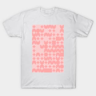 Girly Pinkish Geometric Pattern - Flowers & Stars #18 T-Shirt